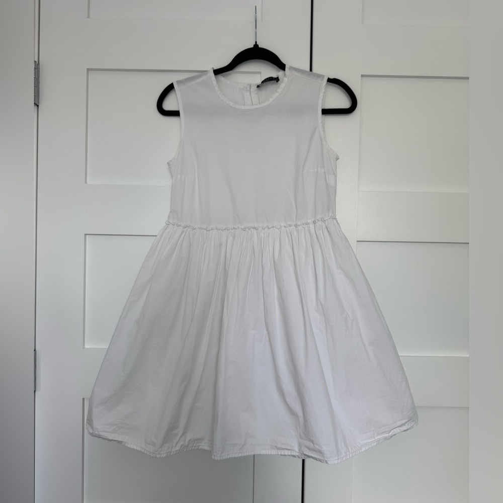 Elegant White Mini Sleeveless Dress, S